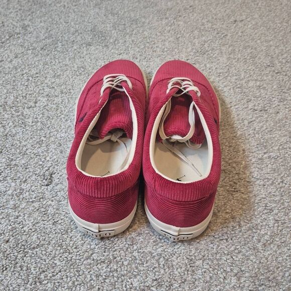 Ralph Lauren Polo Keaton Pony Red Corduroy Sneakers Size 11 - Picture 4 of 7